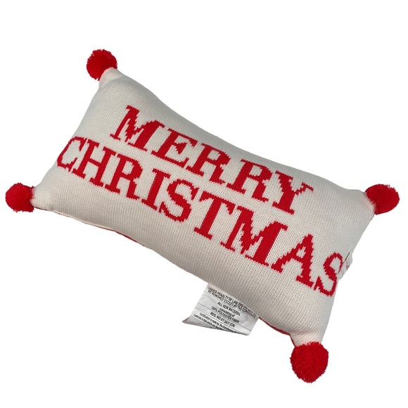 Target Holiday Merry Christmas Pillow Decorative Throw White Red X 18 Poshmark